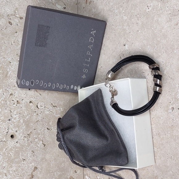 Silpada Sterling Silver/Leather Cord Bracelet - Picture 8 of 10